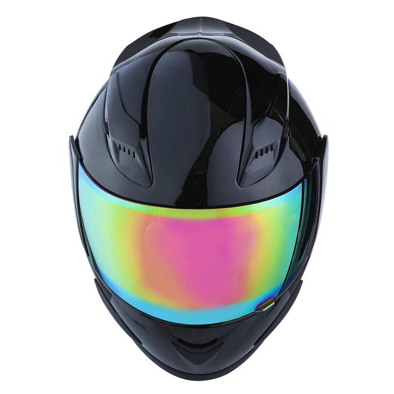 1Storm Motorcycle Bike Full FACE Helmet Mechanic Glossy Black - Image 5